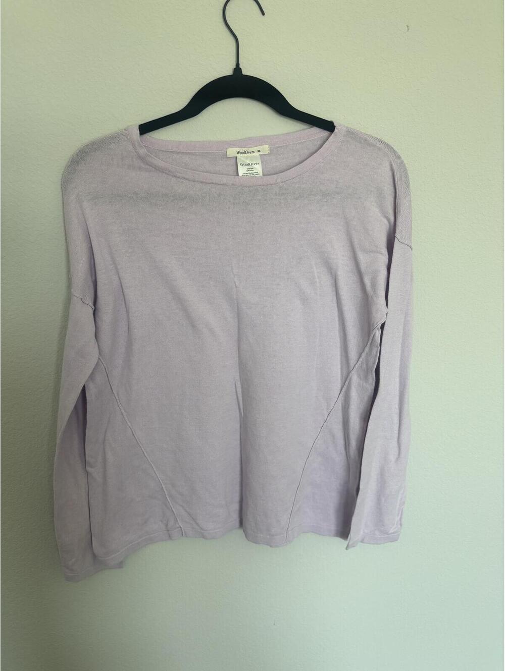 WoolOvers Lilac Linen Cotton Long Sleeve Top XS